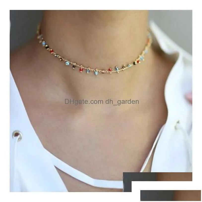 chokers 15 style simple bead pearl choker necklace crystal leaf tassel chain necklaces for women fashion jewelry prom access dhgarden
