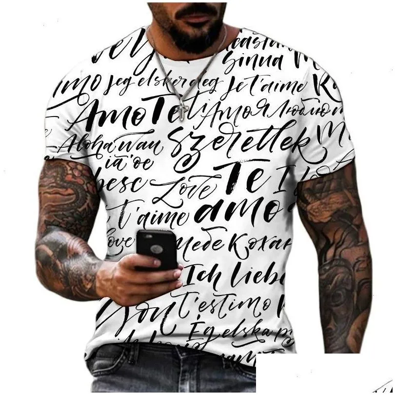 Men`S T-Shirts Y Designer Original Letter Print Shirt T-Shirt Mens Summer Round Neck Short Sleeve Street Fashion Oversized Large Size Dhqpl