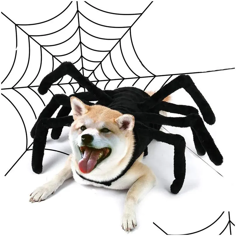 Dog Apparel Halloween Costume Spider Pets Outfits Cosplay Dress Up Accessories Decoration For S Puppy Cats 220930 Drop Delivery Dhhxc