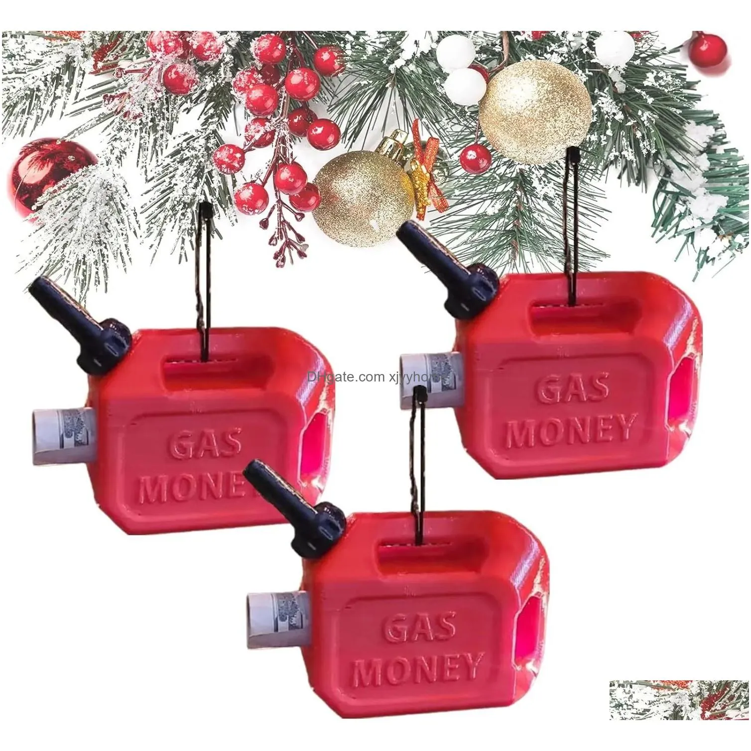 Christmas Decorations Christmas Gas Can Ornaments Hanging Pendants Decoration Funny Money Holder Xmas Tree Navidad Natal Gift New Year Dhigl