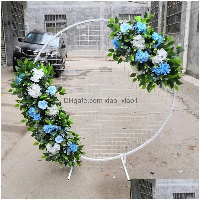 circle wedding birthday arch decoration background wrought prop single flower balloon outdoor lawn mesh screen road guide