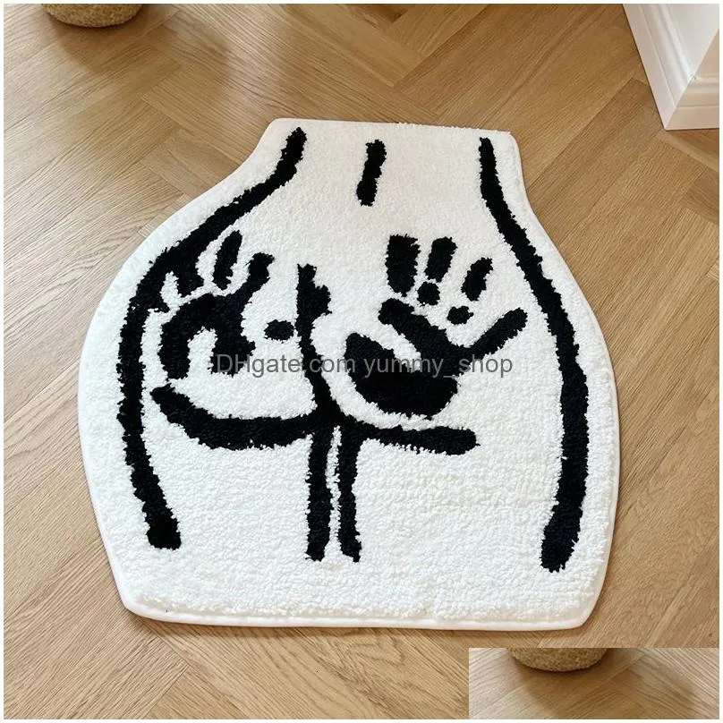 carpet ass butt soft tufted rug for bathroom nonslip absorb water plush handmade floormat bedroom kitchen toilet 230711