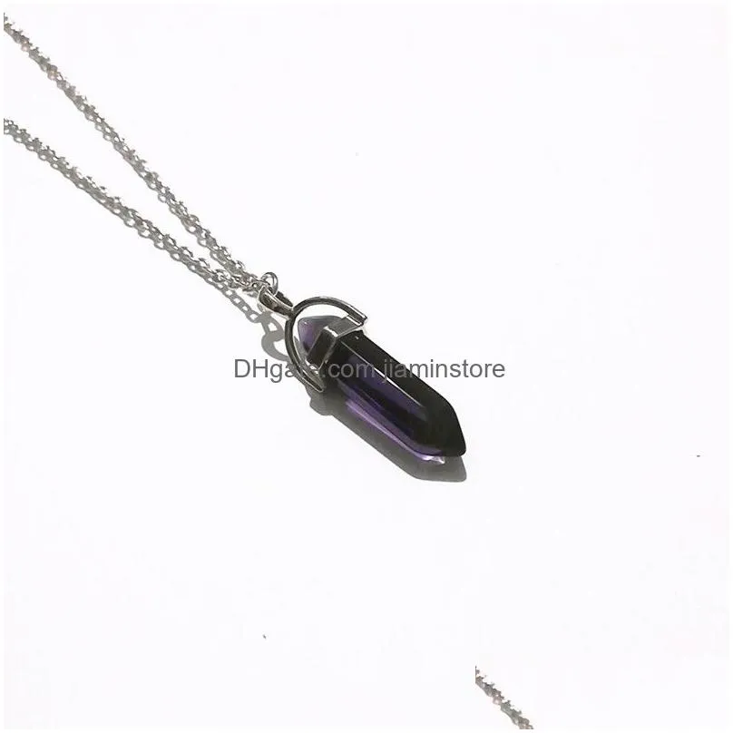 Pendant Necklaces Glass Shape Hexagonal Prism Necklace Jewelry For Women Men Drop Delivery Jewelry Necklaces Pendants Dhywu