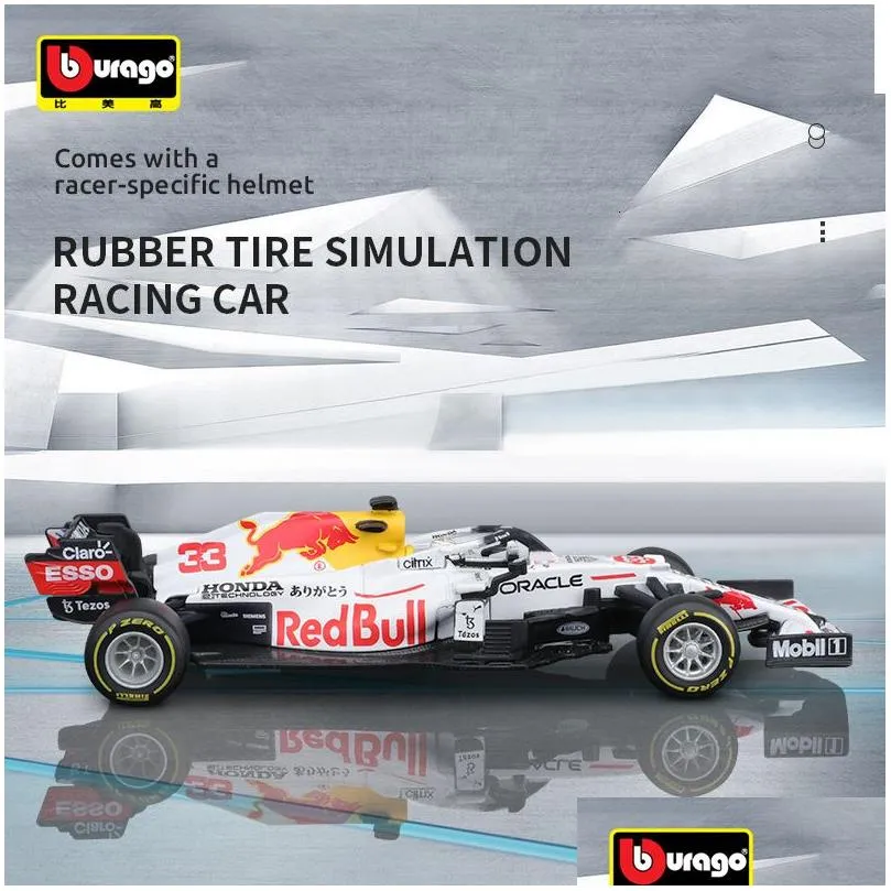 diecast model bburago 1 43 redbell rb16b 11 33 turkey formula car static die cast vehicles collectible racing toys 230821