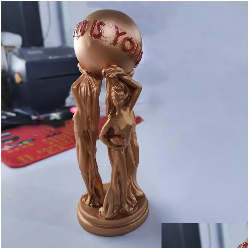 Decorative Objects & Figurines Decorative Objects Figurines The World Is Yours Resin Statue Ornaments Miniatures Home Decoration Craft Dhsit
