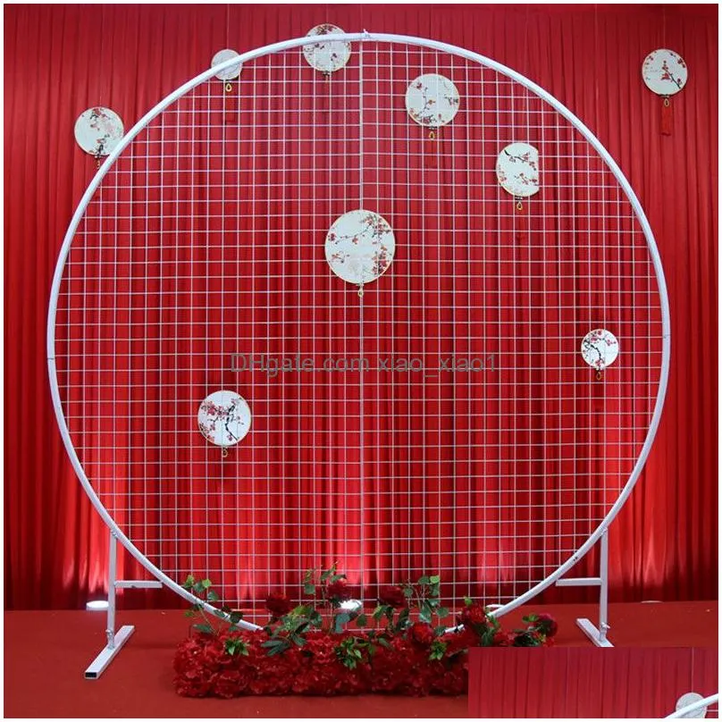 circle wedding birthday arch decoration background wrought prop single flower balloon outdoor lawn mesh screen road guide