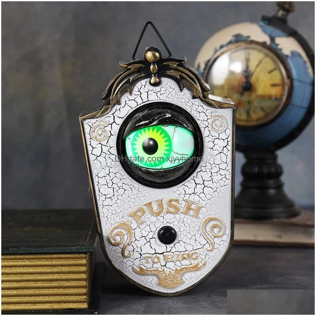 Other Festive & Party Supplies Halloween One Eyed Doorbell Haunted Decoration Horror Props Glowing Hanging Piece Door Eyeball Bell Dro Dhv2H