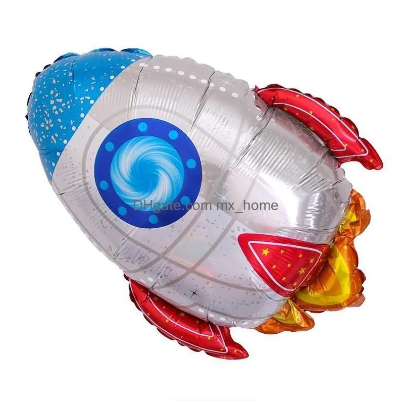 party decoration 3d rocket balloons astronaut foil balloon outer space spaceship et ballon for birthdayboy kids baloons toys 1104