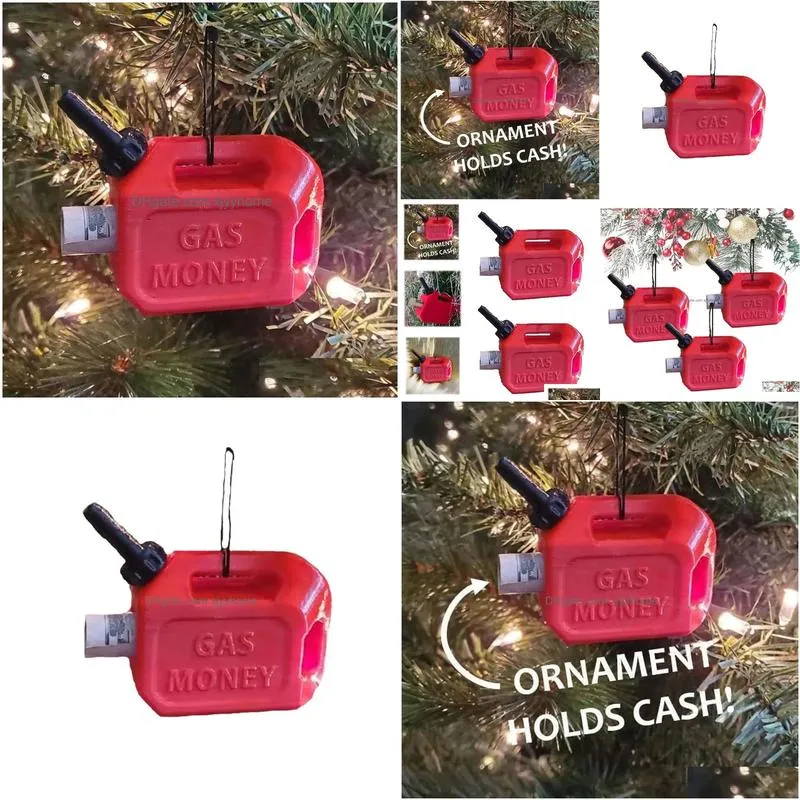 Christmas Decorations Christmas Gas Can Ornaments Hanging Pendants Decoration Funny Money Holder Xmas Tree Navidad Natal Gift New Year Dhigl