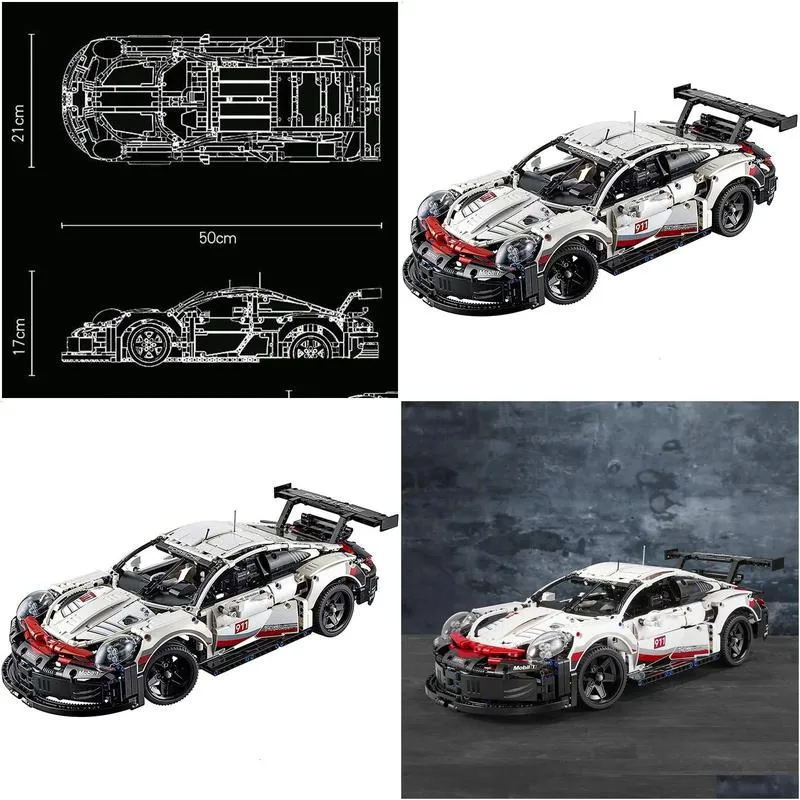 diecast model 911 rsr engineering car compatible 42096 bricks 1580 pieces building kit for adults gifts kids blocks construction toys