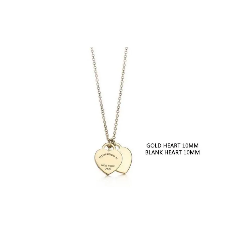Pendant Necklaces Gold Heart Necklace Womens Stainless Steel 10Mm 19Mm Pendant Fashion Couple Valentines Day Girlfriend Wholesale Drop Dhxeh