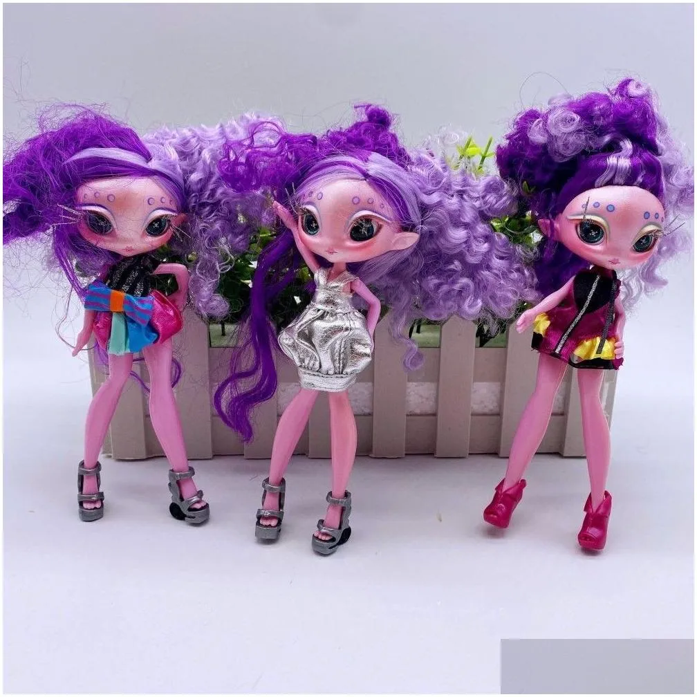 dolls 3pcs una poem monster for girl diy birthday gift 16cm novi star long hair doll toy with clothes 230613