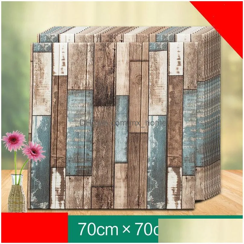 3d peel and stick wall panels for interior wall decor self-adhesive foam wall tiles wood for tv background