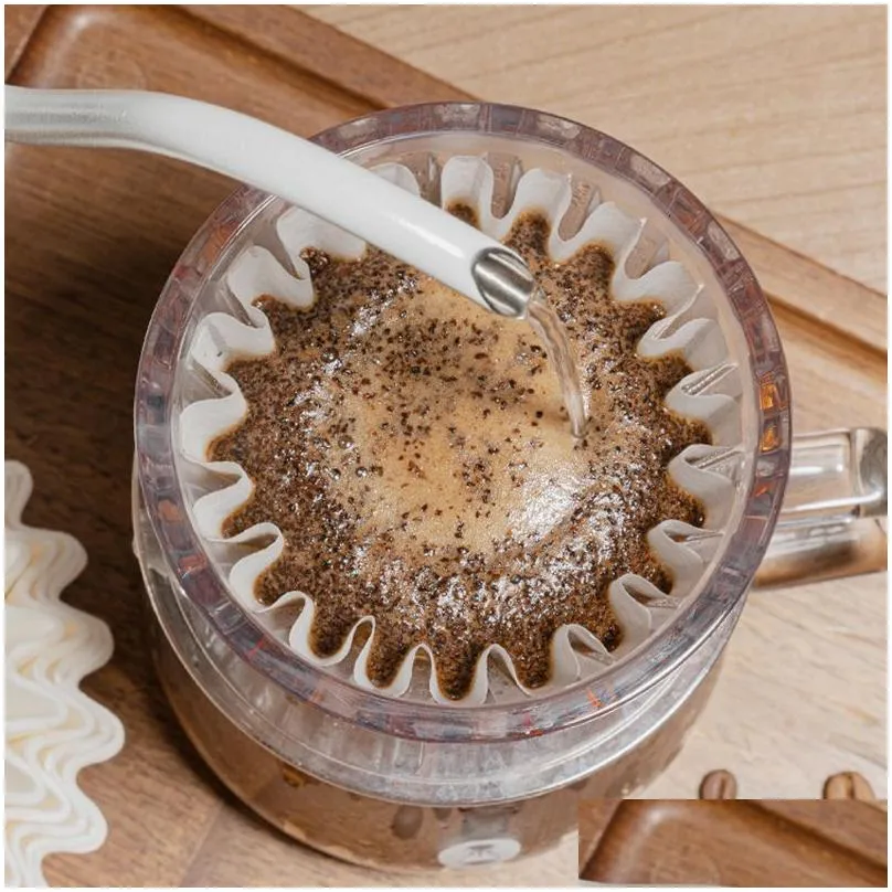 Coffee Filters Timemore B75 Wave Dripper Crystal Eye Pour Over Filter Pctg 1-2 Cups Maker Flat Bottom Increase Uniformity Drop Delive Dhkpd