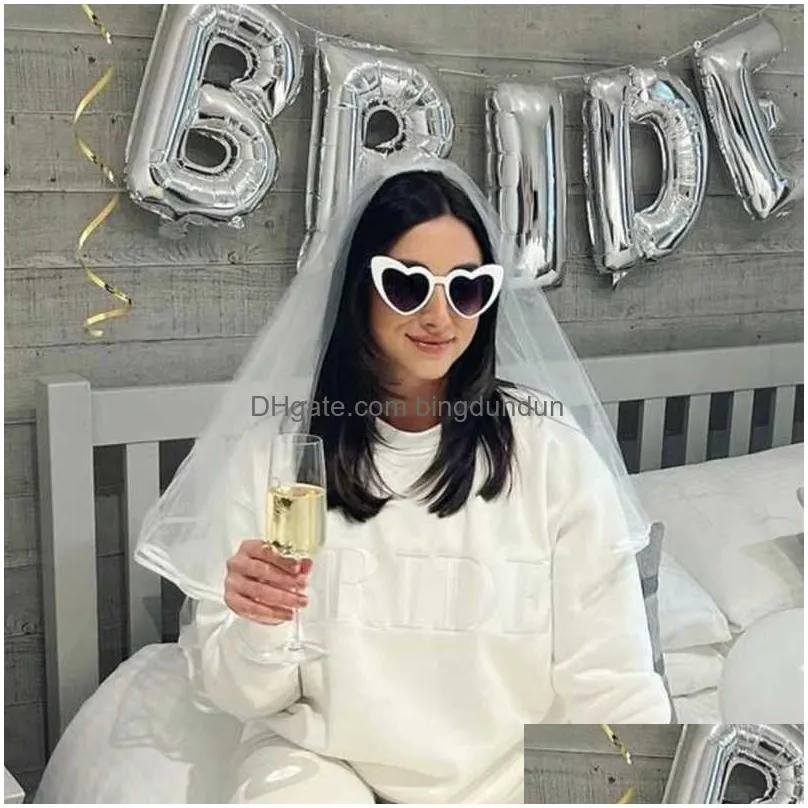 Other Event & Party Supplies New 2Pcs Hen Party Sunglasses White Heart Do Sunnies Bridal Drop Delivery Home Garden Festive Party Suppl Dhcx5