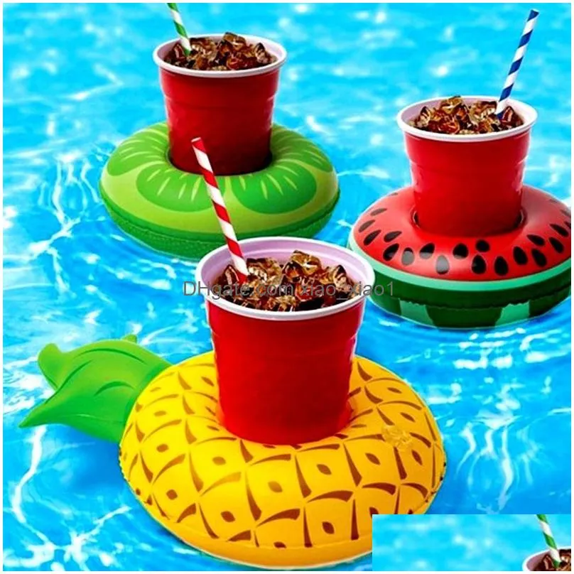 party decoration floating cup holder swim ring water toys party beverage boats baby pool inflatable drink holders bar beach coasters