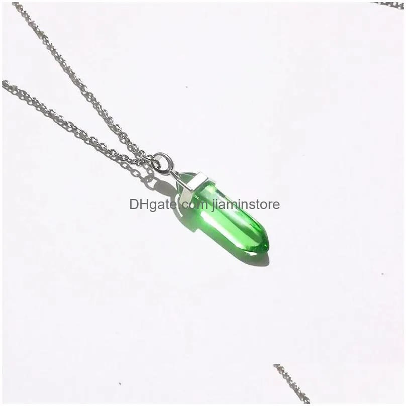 Pendant Necklaces Glass Shape Hexagonal Prism Necklace Jewelry For Women Men Drop Delivery Jewelry Necklaces Pendants Dhywu
