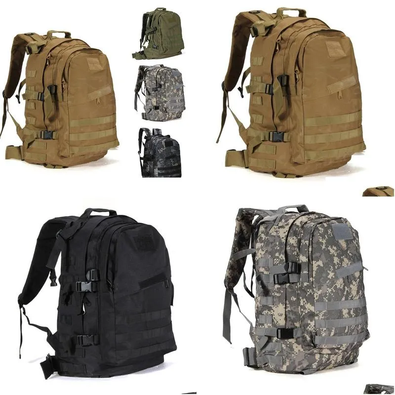 Backpacking Packs 55L 3D Outdoor Sport Military Tactical Climbing Cam Hiking Trekking Rucksack Travel Bag 221013 Drop Delivery Dhths