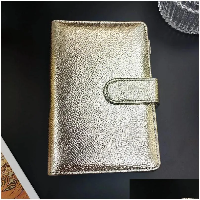 Notepads Wholesale A5 A6 Pu Leather Loose Leaf Er Colorf Texture Ring Binder Planner Journal Budget Wallet Clip Notebook 220624 Drop D Dhqnz