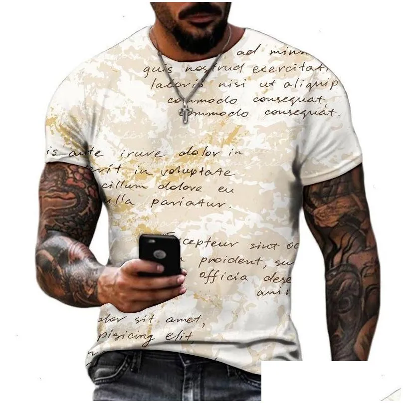 Men`S T-Shirts Y Designer Original Letter Print Shirt T-Shirt Mens Summer Round Neck Short Sleeve Street Fashion Oversized Large Size Dhqpl