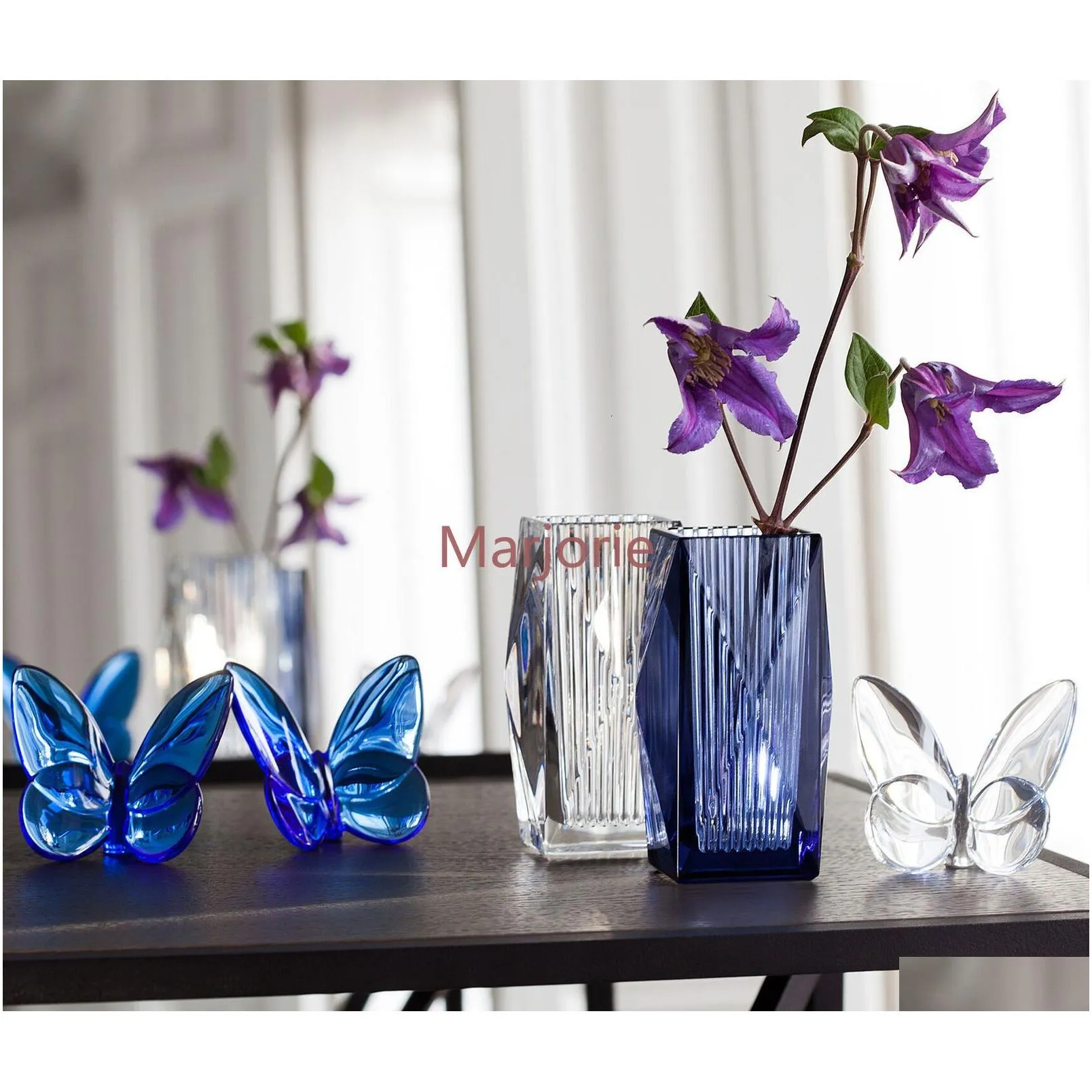 Decorative Objects & Figurines Decorative Objects Figurines Colored Glaze Crystal Butterfly Ornaments Home Decoration Crafts Holiday P Dhguy