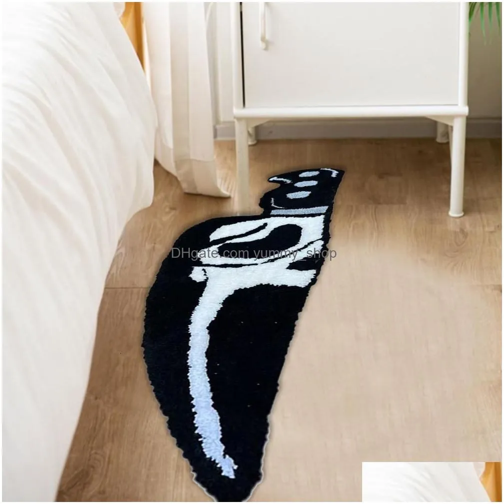 carpet floor easy to clean door mat water absorption horror figure rug bed front decoration prevent fall 230406