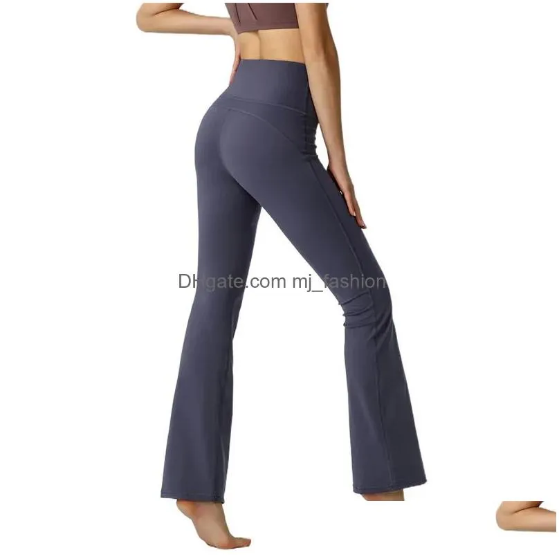 Yoga Outfit Lu-089 Groove Fitness Leggings Gym Women Yoga Pants Elastic Wide Leg Flare High Waist Thin Summer Pant Drop Delivery Sport Dhetz