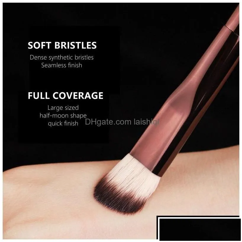 makeup brushes hourglass vanish angled concealer brush seamless finish metal handle soft bristles large conceal shadow blending cont