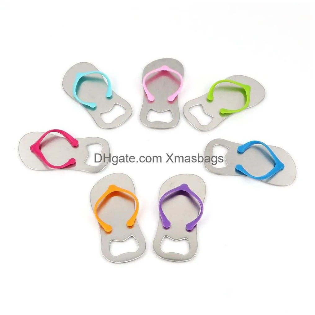 100pcs personalized flip flop bottle opener favors customized wedding present custom printing bottle openers in gift box