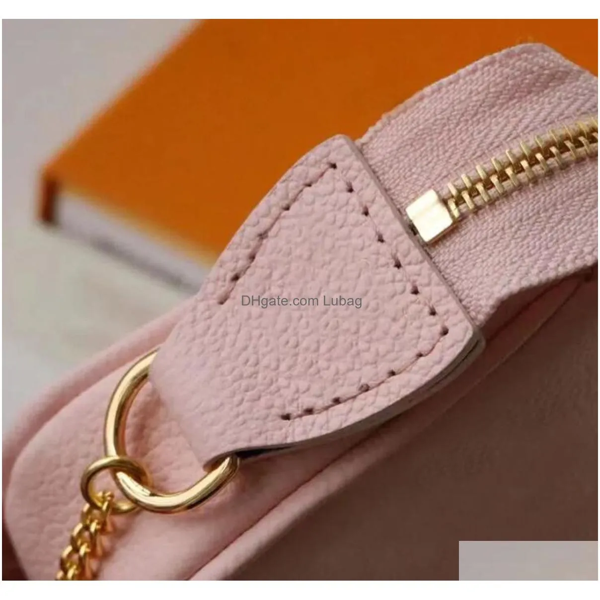 designer bag ladies mini pochette accessoires hand pack full leather embossed silk screen chain mahjong bag m80501