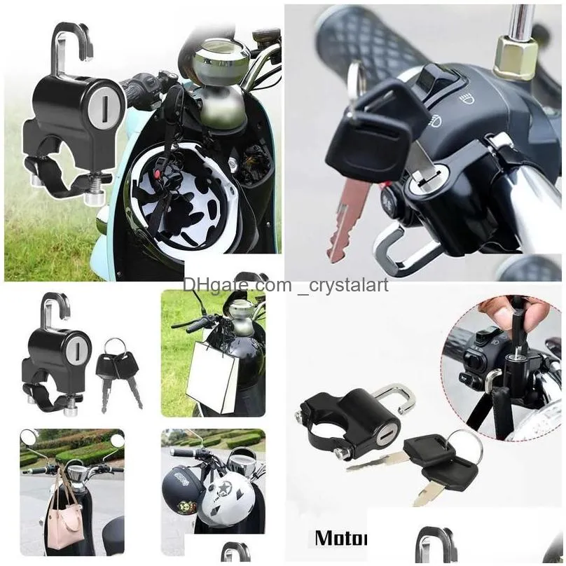 Interior Decorations Anti-Theft Helmet Lock Handlebar Mount Motorcycle Electric Motorbike Security Metal 22Mm-26Mm With Keys Set Drop Dhf09