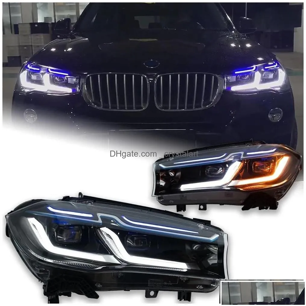 Car Headlights Led For Cars X5 F15 2014-20 18 X6 F16 Assembly Upgrade M5 Competition Design Bicofal Lens Kit Drop Delivery Mobiles Dhfz4