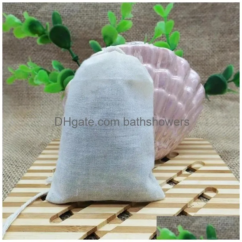 100 Pieces Kitchen Food Muslin Cotton Storage Dstring Bags Empty Tea Filter Sachet Mti Size Soap Cooking Cheesecloth Pouche Wholesale Dhery