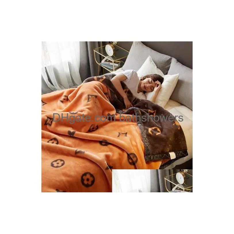 Blanket Fashion Winter Thickened Milk Veet Bed Sheet Raschel Office Nap Coral Single Drop Delivery Dh6Jg