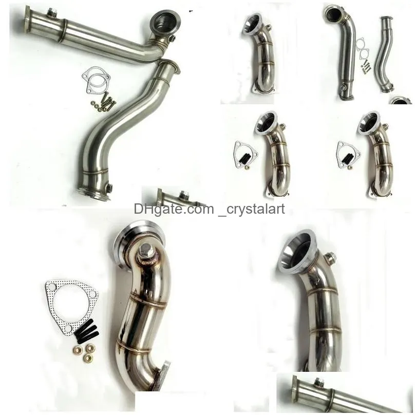 Manifold & Parts Manifold Parts 3 Stainless Steel Catless Exhaust Downpipes For 2008-2010 535I 535Xi N54 Twin Turbo 3.0L E60 Rwd Awd D Dho3L