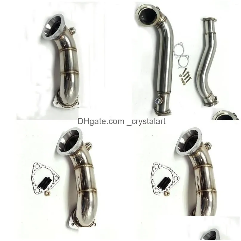 Manifold & Parts Manifold Parts 3 Stainless Steel Catless Exhaust Downpipes For 2008-2010 535I 535Xi N54 Twin Turbo 3.0L E60 Rwd Awd D Dho3L