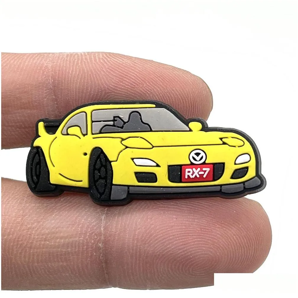 soft rubber sports racing cars shoe pars accesssories buckle jibitz for clog charms clog buttons pins charm