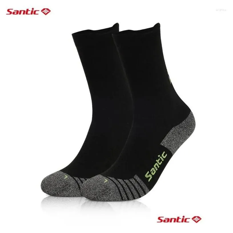 sports socks santic cycling medium long tube men women 2024 outdoor mtb bike running compression comfortable mti-color drop delivery o