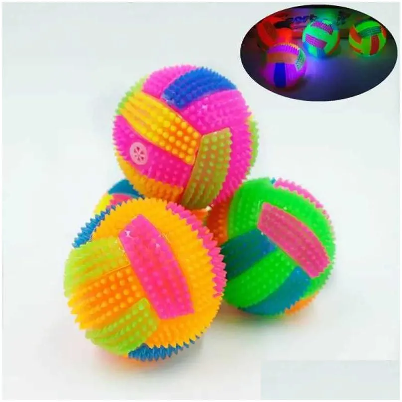 dog toys chews glowing balls football shape led light squeaky bouncy ball pet dog flashing toy funny kids toy interactive dogs cats chew