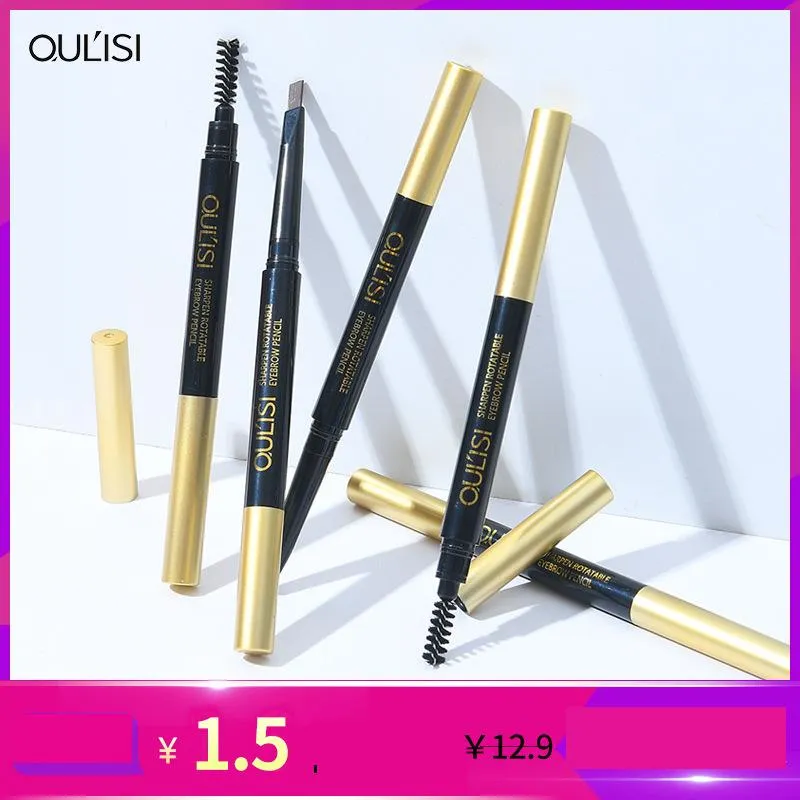 with replacement tip olis gold tube double head eyebrow pencil rotation is not easy to decolorize female beginners