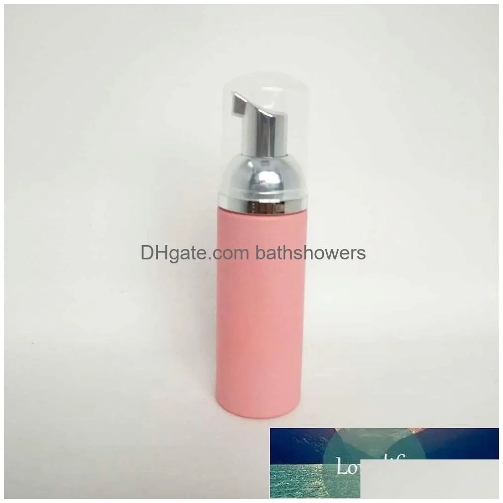 Wholesale 50Ps 60Ml Pink Plastic Foam Pump Refillable Empty Cosmetic Bottle Lashes Cleanser Soap Dispenser Shampoo With Golden Drop D Dhp2Q