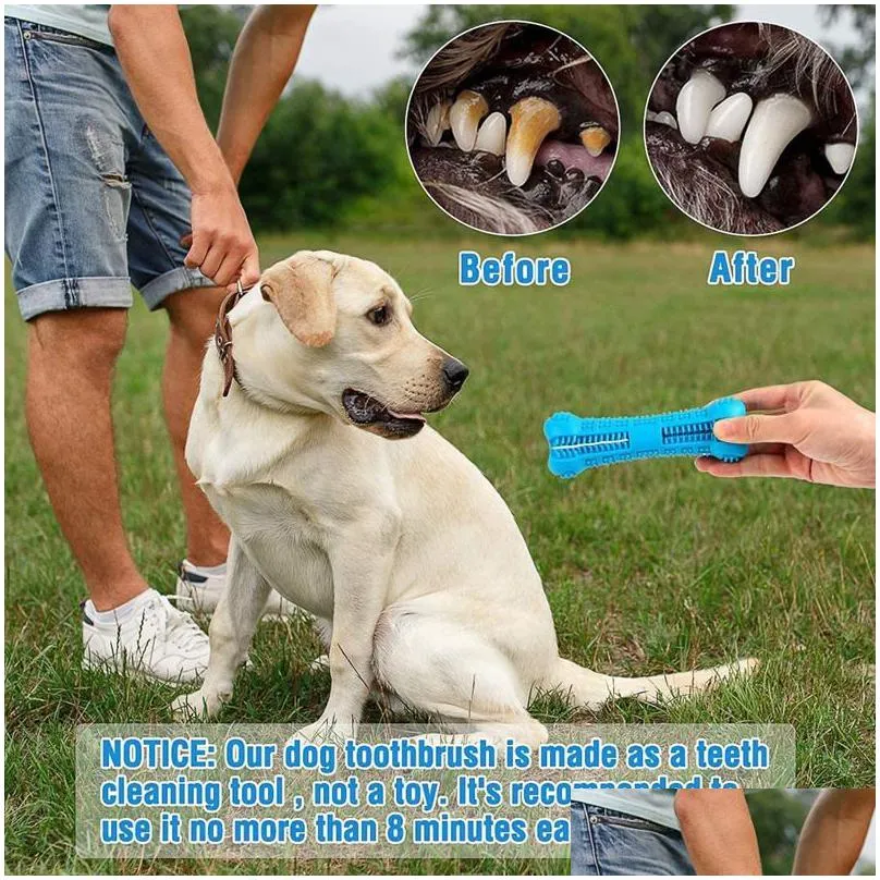 puppy teeth cleaning dog toothbrush stick dog chew toys small medium breed doggie dental bone brushing silicone pet brush bite