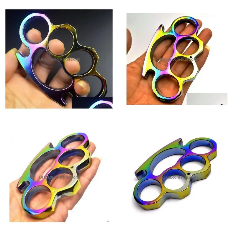 weight about 154g chromatic colour thick steel brass knuckle dusters self defense personal security women