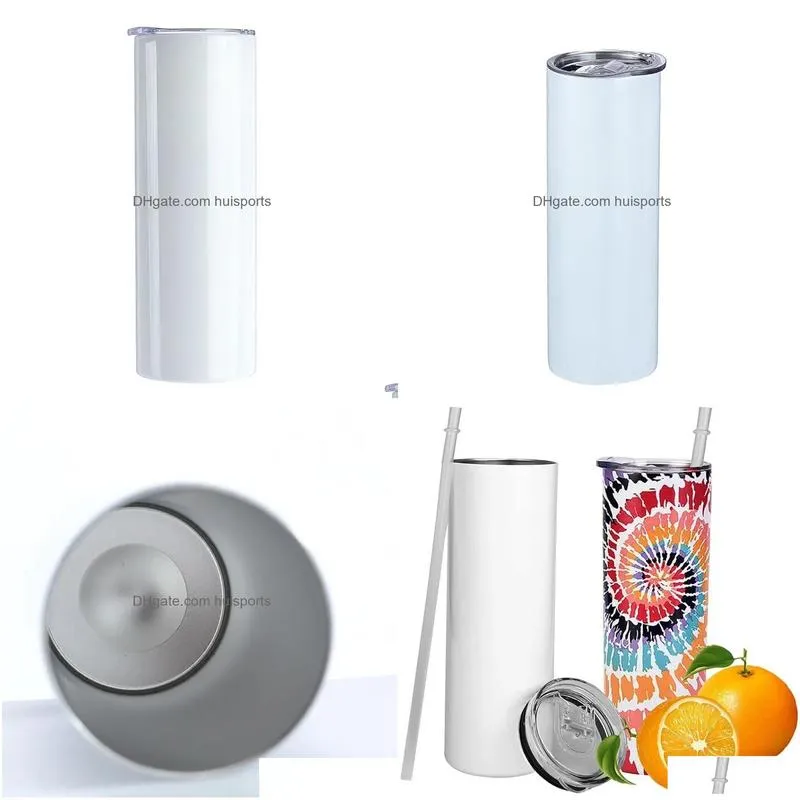 20oz sublimation tumblers straight tapered blank white tumbler with lid straw 20 oz stainless steel vacuum insulated sippy cups