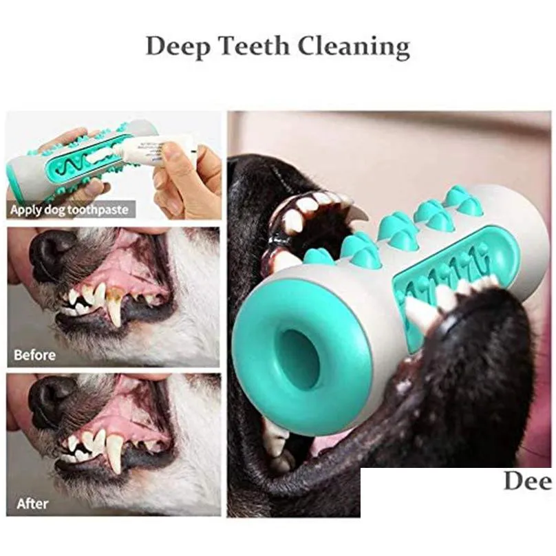 dog chew toy toothbrush feeder therapeutic distribution dog toys rubber interactive bite bone toys dog dental care stick small large