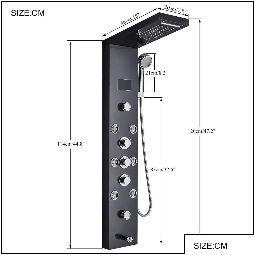 bathroom shower heads bathroom shower heads led light panel waterfall rain digital display faucet set spa mas  column mixer tap t