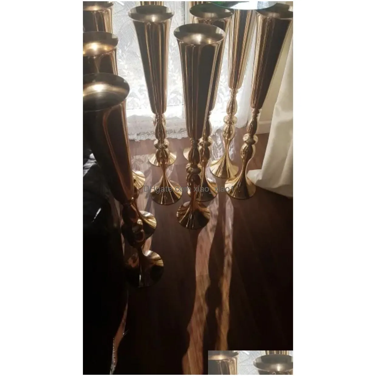 56cm/100cm tall style gold mental road lead wedding vase wedding table centerpieces event party flower rack home decoration