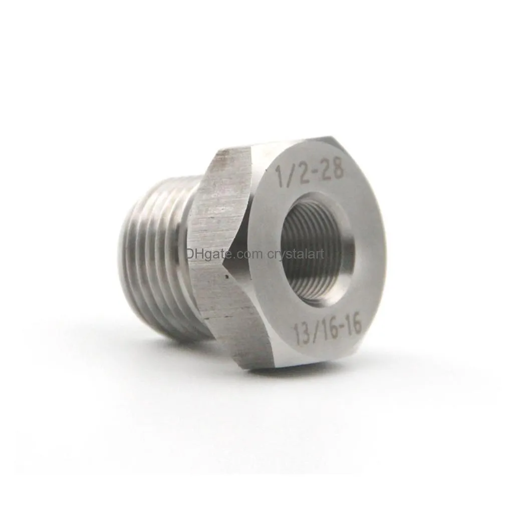 1/2-28 female to 13/16-16 male stainless steel thread adapter converter for napa 4003 wix 24003 1/2x28 unef to 13/16x16 unf