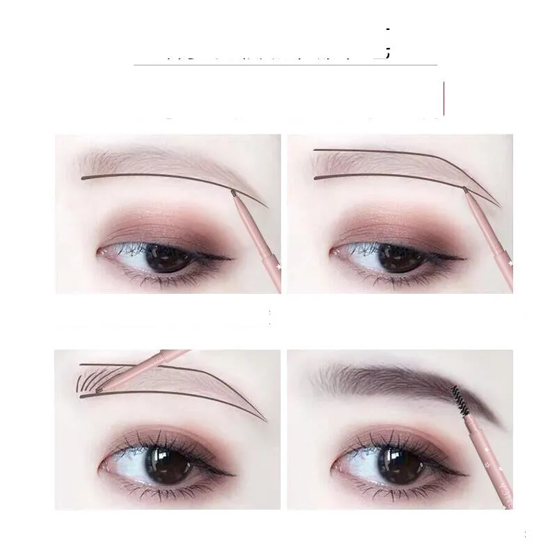 vlonca double head eyebrow pencil automatically rotates 1.5mm thin core is not easy to stain beginners
