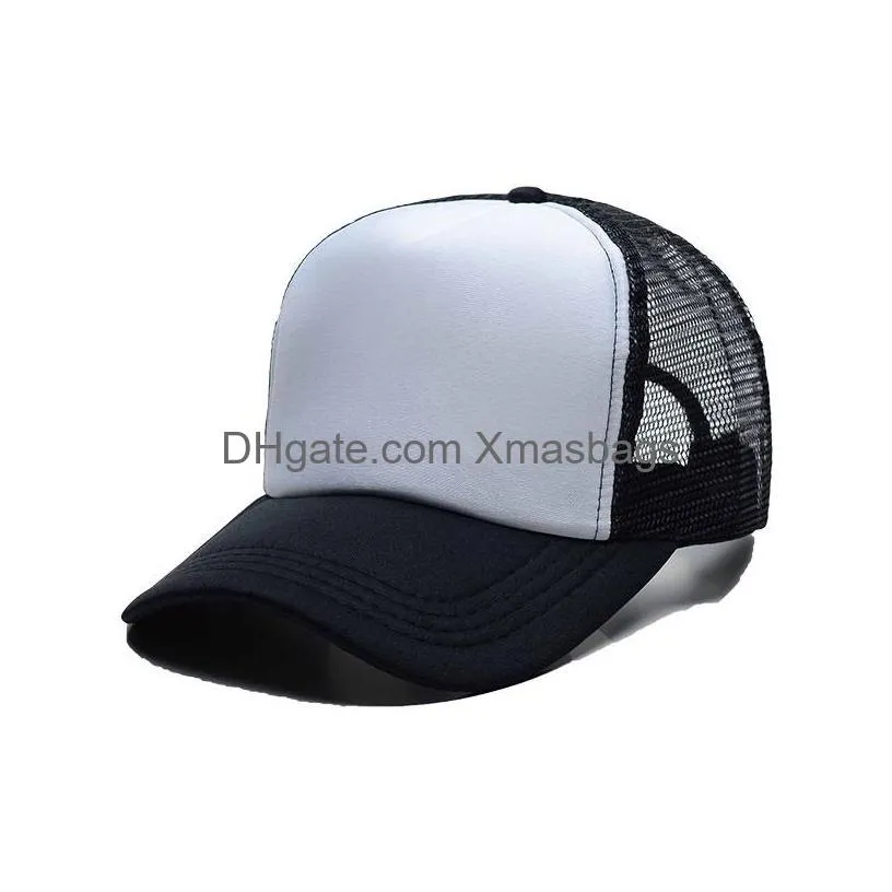 sublimation blank thermal transfer 23 color trucker hats adult mesh blanks snapback women and men party hats inventory wholesale